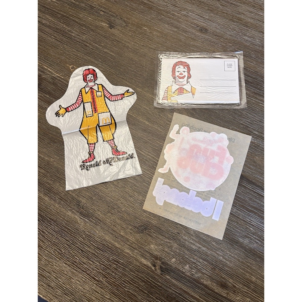 Letterland Stationary‎ McDonaldland Ronald McDonald Iron On Puppet 1970s Lot